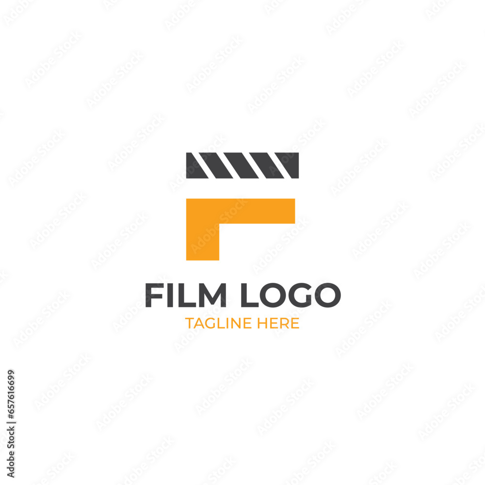 Naklejka premium F Film Letter Logo Icon Design Vector