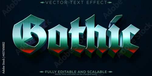 Gothic text effect, editable dark and mysterious customizable font style