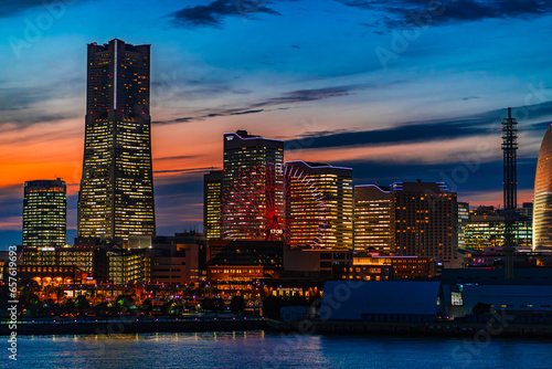 横浜,みなとみらいの夜景（Night View of Yokohama, Japan）