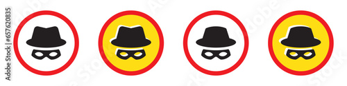 Incognito icon. Anonymous icon, vector illustration.