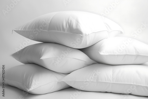 Pillows on white background close-up