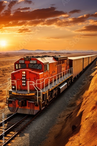 Cargo train: massive, industrial, and essential for global trade