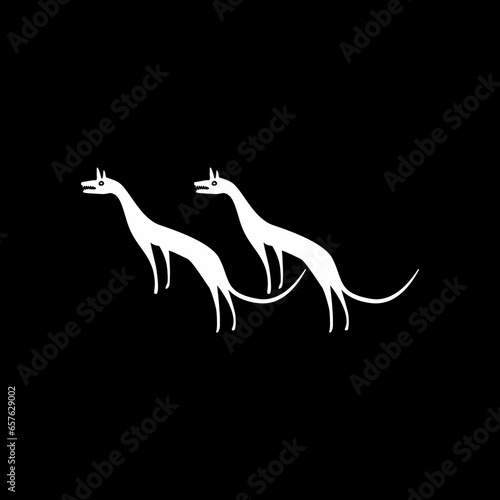 Pair Wolf Naive Illustration for Logo Gram  Art Illustration or Graphic Design Element. Vector Illustration