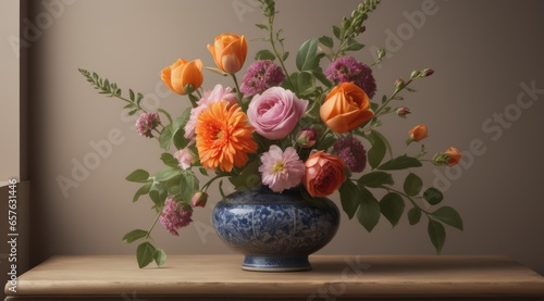 flower bouquet vase in simple background, ai © Rachel Yee Laam Lai