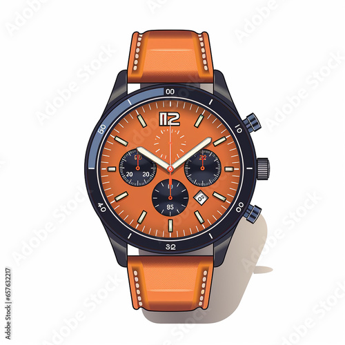 Wristwatch on a white background. Vector illustration.