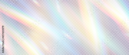  Rainbow Prism Light Effect. Crystal Flare Leak Shadow Overlay on transparent Backdrop. Optical rainbow lights, glare, leak, streak overlay. Vector colorful vector lenses and light flares.