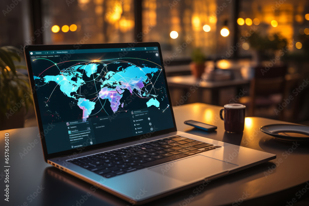 Virtual networking event where attendees connect and exchange business cards online, Generative AI Virtual networking event where attendees connect and exchange business cards online, Generative AI