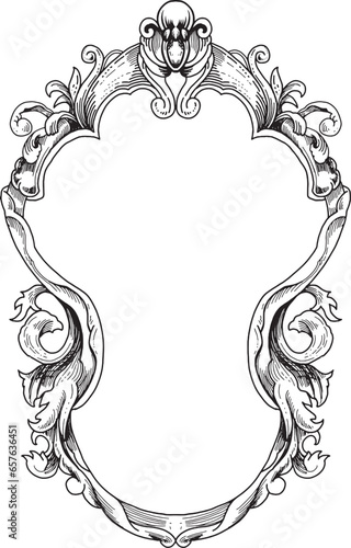Vintage border floral and wedding ornament