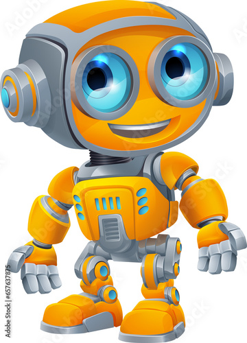 Robot Mascot Cartoon Cute F...