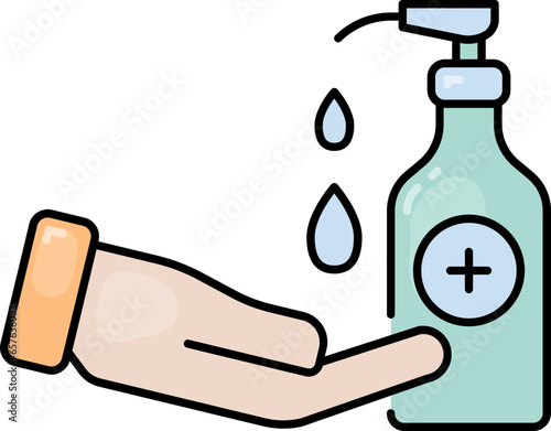 Hand sanitizer line icon