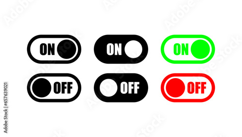 Vector Set of On Off Buttons
