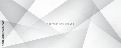 3D white geometric abstract background overlap layer on bright space with cutout shape decoration. Modern graphic design element polygon style concept for banner, flyer, card, cover, or brochure
