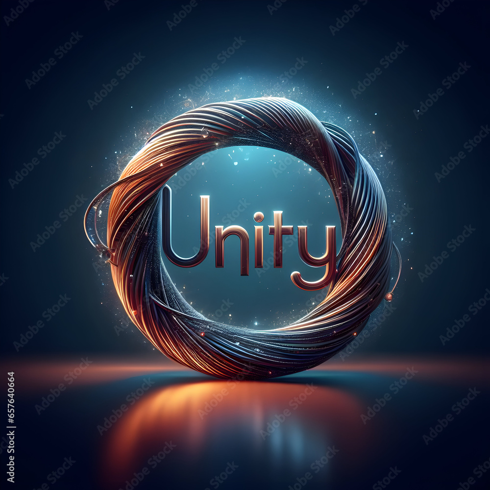 Fotografie Unity one-word motivational/inspirational - Generative Ai