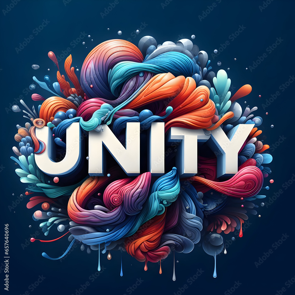 Fotografie Unity one-word motivational/inspirational - Generative Ai