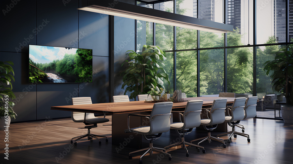 illustration of office meeting  room with modern design