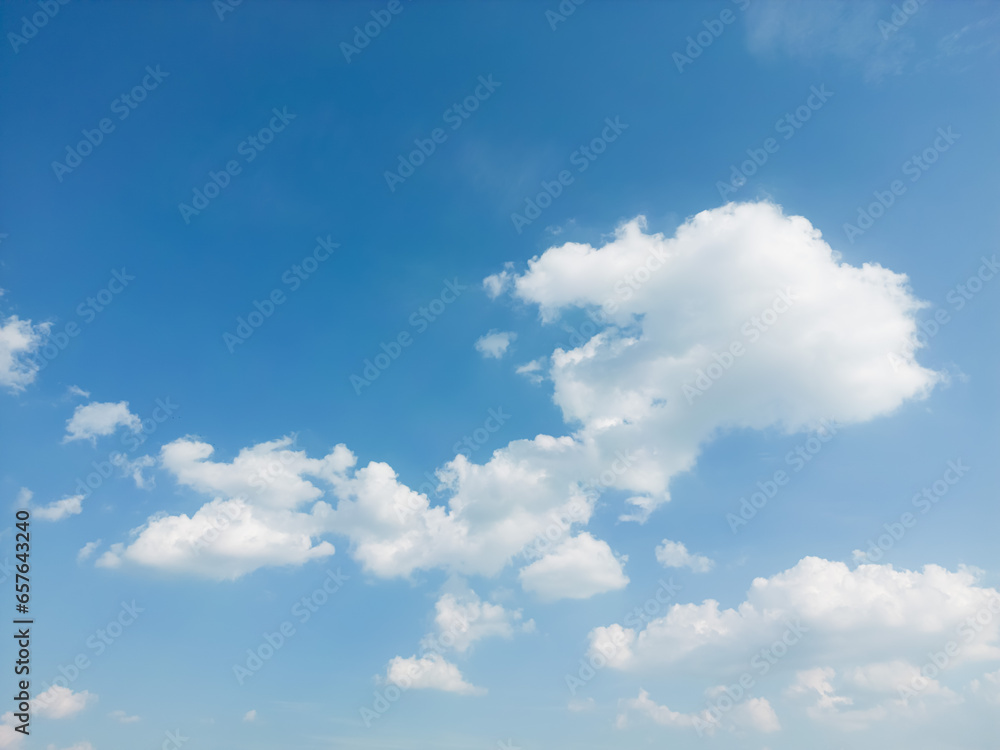 Fototapeta premium Blue Sky Background,Horizon Spring Morning Sky Scape in blue by the Sea,Vector of nature cloud, sky in sunny day Summer,Backdrop banner background for World environment day,Save the earth or Earth day