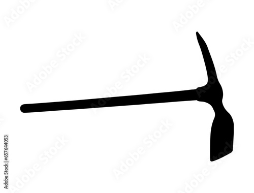 Shovel hoe silhouette vector art white background