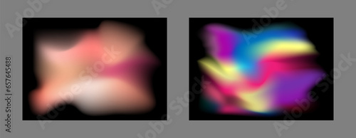 A set of colorful bright backgrounds with gradient blur. Colored glow on a black background. Template for posters, wallpapers, posters, banners and creative design