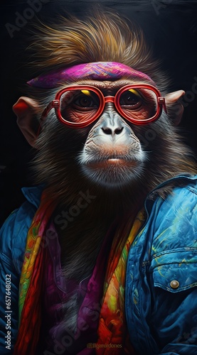 Boho Monkey Illustration