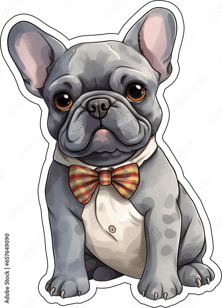 French Bulldog Sticker with cut lines