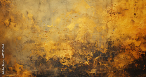 Grungy gold wall abstract background texture.