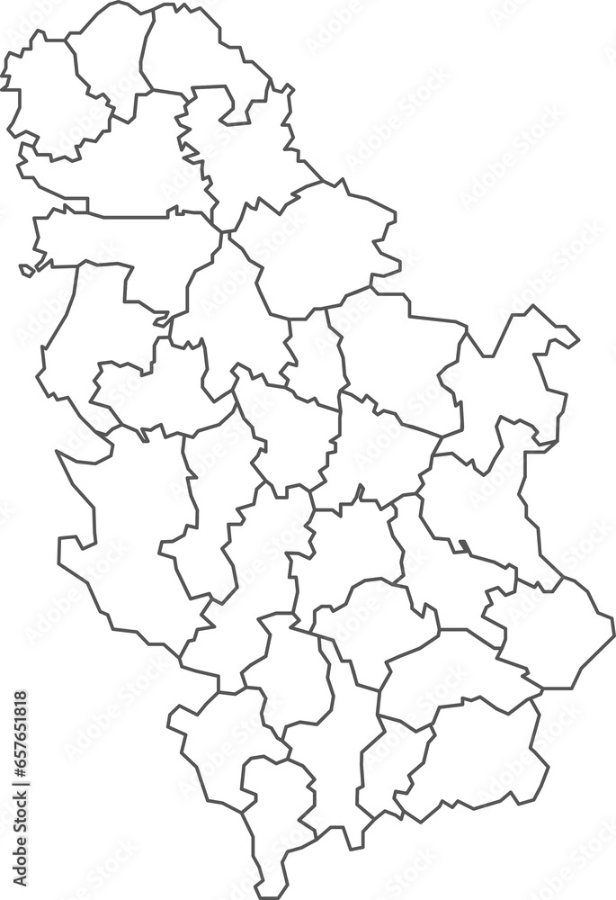 Fototapeta premium Map of Serbia with detailed country map, line map.