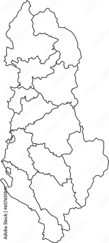 Map of Albania with detailed country map, line map.
