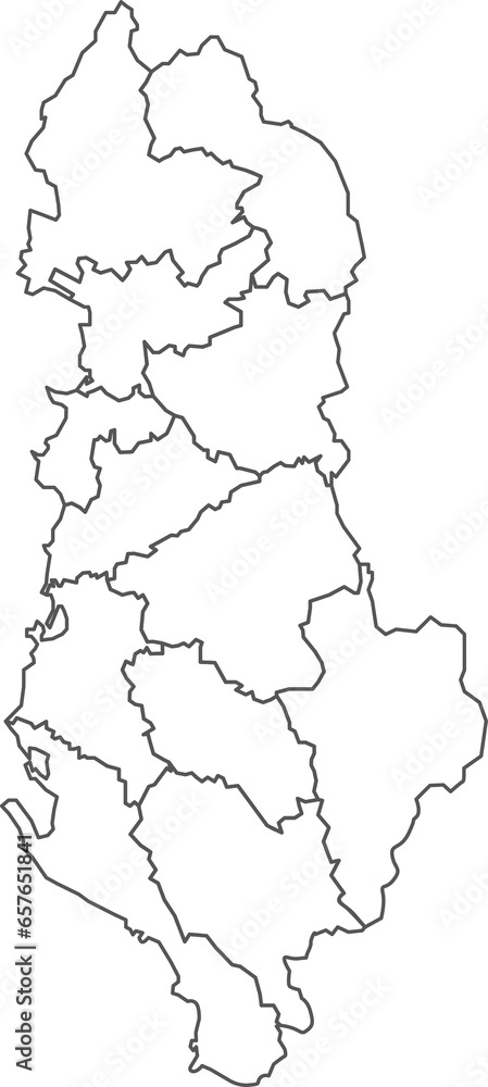 Fototapeta premium Map of Albania with detailed country map, line map.