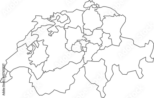 Wallpaper Mural Map of Switzerland with detailed country map, line map. Torontodigital.ca