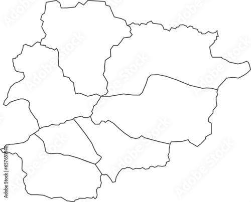 Map of Andorra with detailed country map, line map.