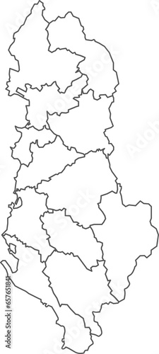 Map of Albania with detailed country map  line map.