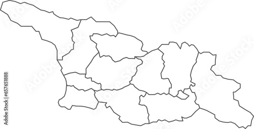 Map of Georgia with detailed country map, line map.