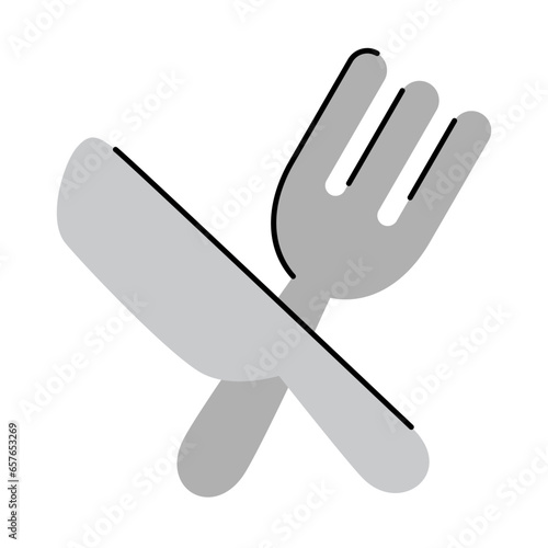 fork and knife hand drawn illustration