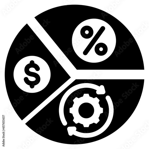 Profit Margin Glyph Icon