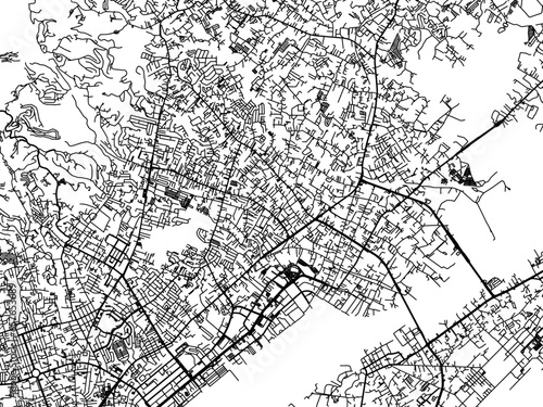 Vector road map of the city of  Mandaue City in the Philippines with black roads on a white background. photo