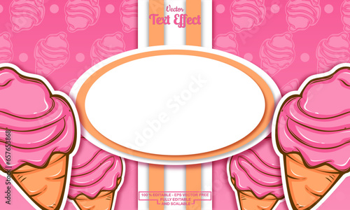 seamless cute pink ice cream hand drawn pattern background
