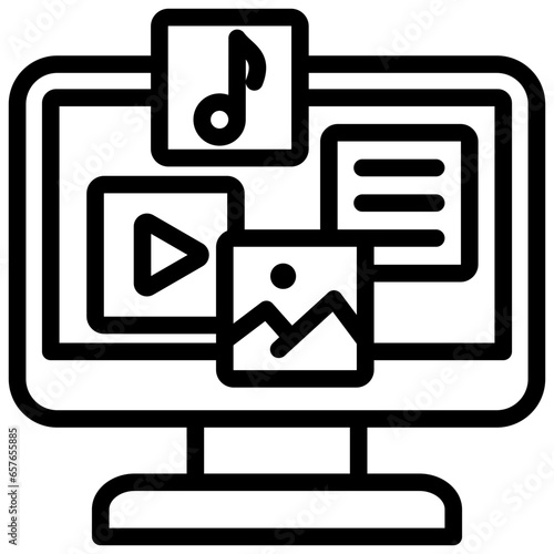 Multimedia Outline Icon