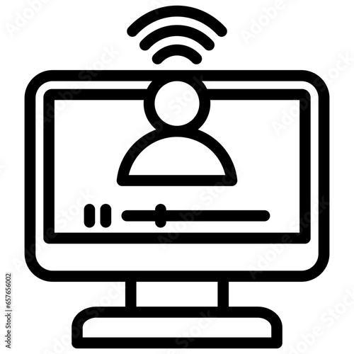 Online Streamer Outline Icon