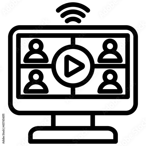 Video Conference Outline Icon