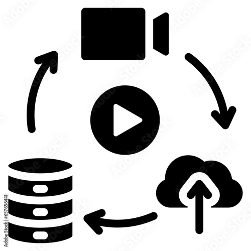 Video Ingest Glyph Icon