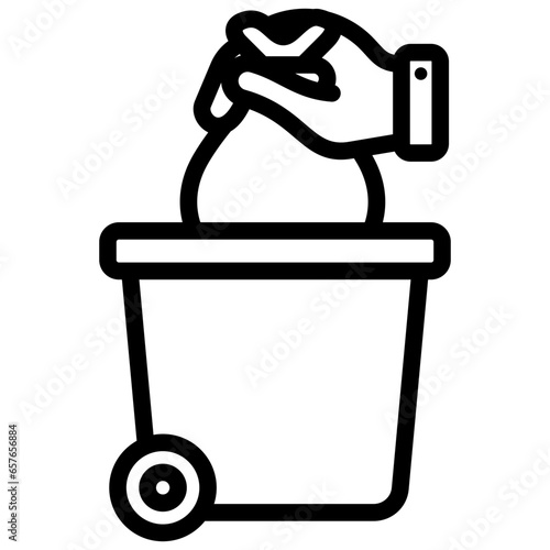 Trash Collector Outline Icon