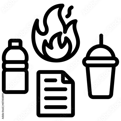 Waste Burning Outline Icon