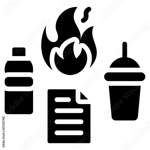 Waste Burning Glyph Icon