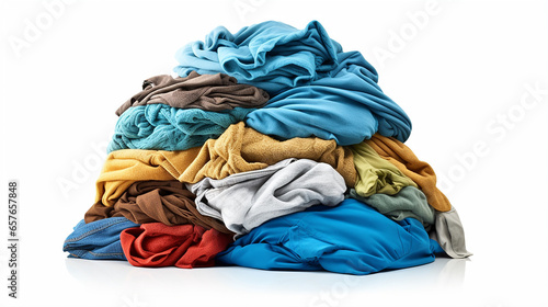 pilha de roupa suja isolada num fundo branco photo