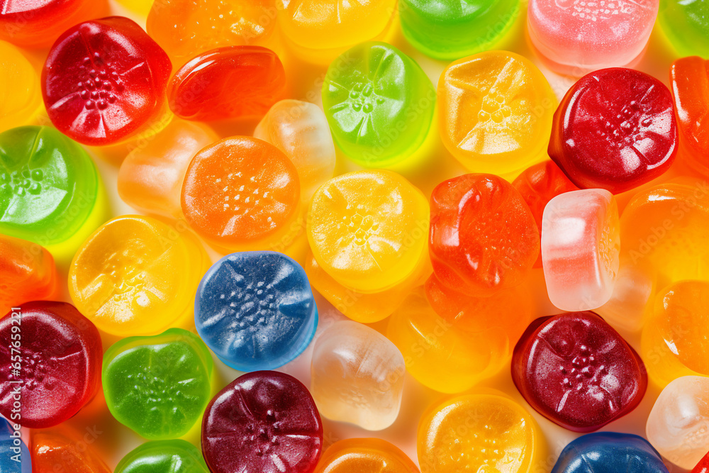 Colorful jelly sweets background picture made with generative AI Colorful jelly sweets background picture made with generative AI