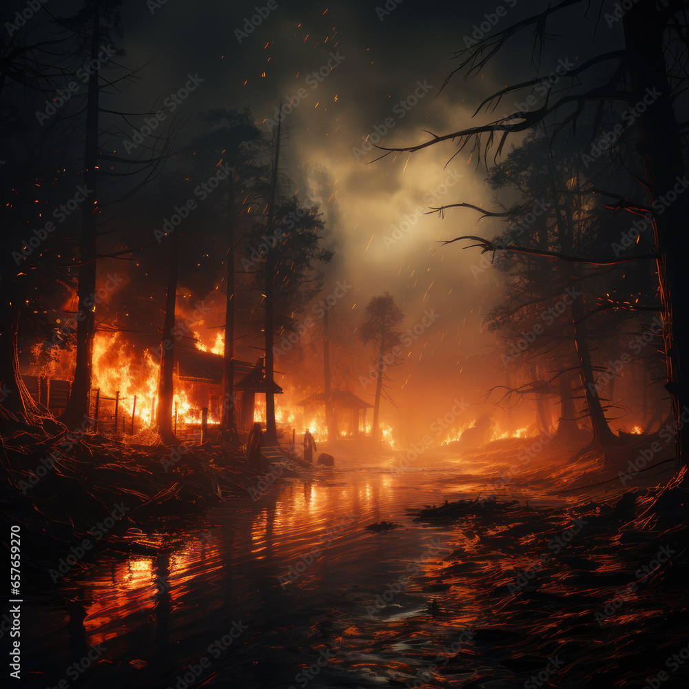 Climate Crisis: Devastating Forest Fire. Generative AI Climate Crisis: Devastating Forest Fire. Generative AI