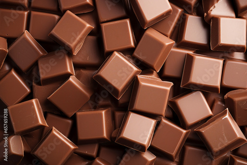 Group of milk chocolate tasty candies background created with generative AI technology