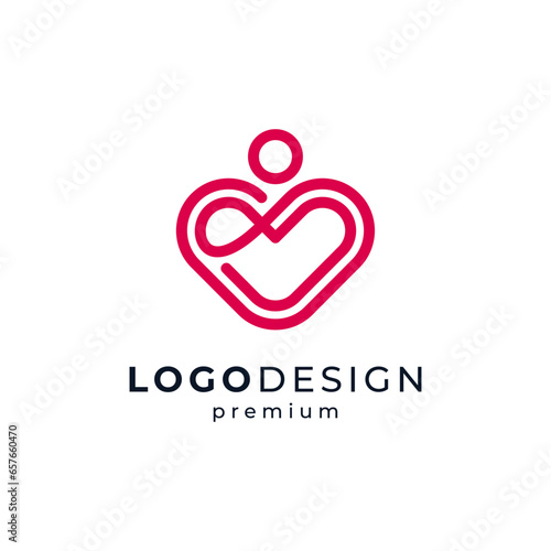 people with love for social, charity, childcare or education logo design