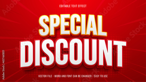 Special discount sale editable text effect