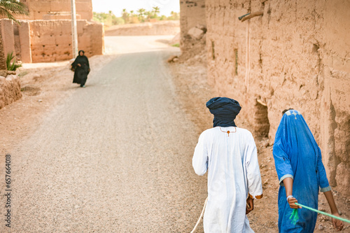 Sahara Desert Life, Two Men With Turban Walking In The Street.JPG